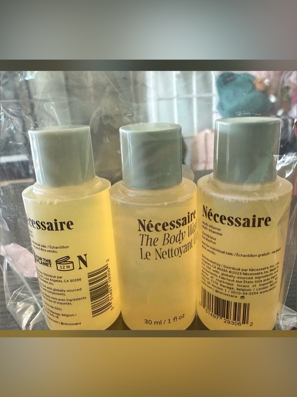 Necessaire The Body Wash Multi-Vitamin Eucalyptus 1 Oz 30mL (Set of 3)